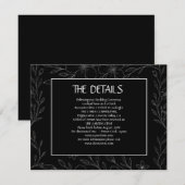 Moderne eenvoudige zwart-wit minimalistische bloem save the date (Voorkant / Achterkant)