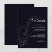 Moderne eenvoudige zwart-wit minimalistische bloem save the date (Voorkant / Achterkant)