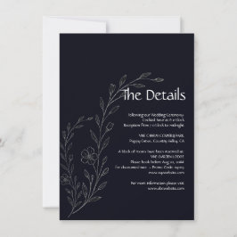 Moderne eenvoudige zwart-wit minimalistische bloem save the date