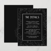 Moderne eenvoudige zwart-wit minimalistische bloem save the date (Voorkant / Achterkant)