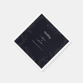 Moderne eenvoudige zwart-wit minimalistische bloem servet (Hoek)