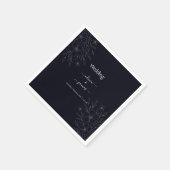 Moderne eenvoudige zwart-wit minimalistische bloem servet (Hoek)