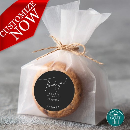 Moderne, eenvoudige zwart-wit ronde sticker