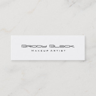 Moderne Eenvoudige Zwart Wit Skinny Make-up Arties Mini Visitekaartje