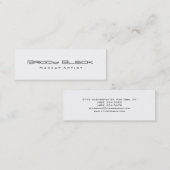 Moderne Eenvoudige Zwart Wit Skinny Make-up Arties Mini Visitekaartje (Voorkant / Achterkant)