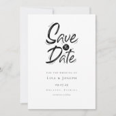 Moderne Eenvoudige zwart-wit sparen de Datum Save The Date (Voorkant)