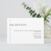 Moderne Eenvoudige Zwart & Wit Trouwreceptie Kaart (Staand voorkant)