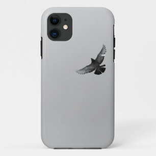 Moderne eenvoudige zwart-wit vliegende vogel duif  iPhone 11 hoesje