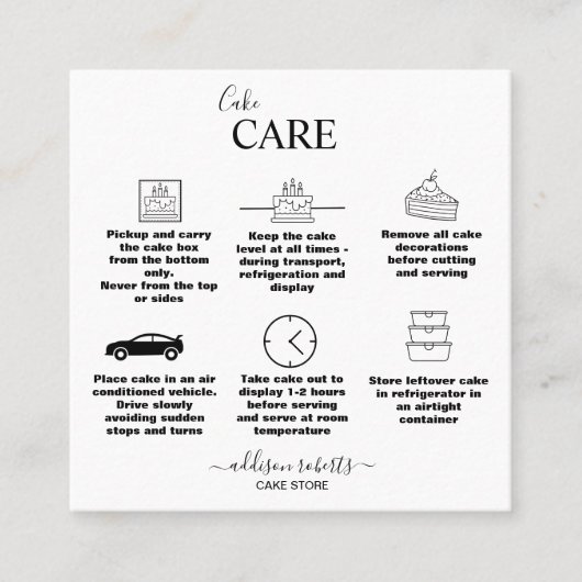 Moderne, eenvoudige zwart-witbedrijven vierkante visitekaartje (Voorkant)