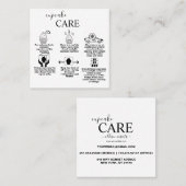 Moderne, eenvoudige zwart-witbedrijven vierkante visitekaartje (Voorkant / Achterkant)