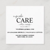 Moderne, eenvoudige zwart-witbedrijven vierkante visitekaartje (Achterkant)