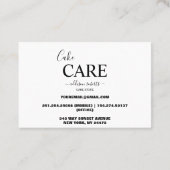 Moderne, eenvoudige zwart-witbedrijven visitekaartje (Achterkant)