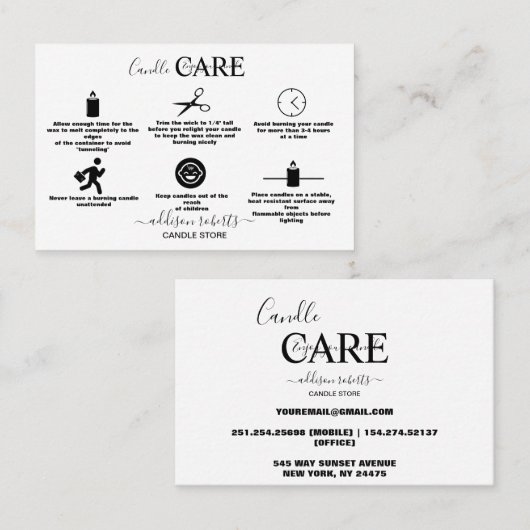 Moderne, eenvoudige zwart-witbedrijven visitekaartje (Voorkant / Achterkant)