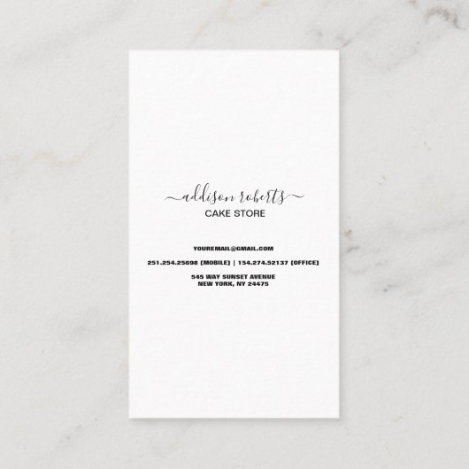 Moderne, eenvoudige zwart-witbedrijven visitekaartje (Achterkant)