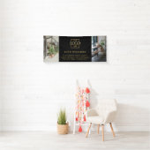 Moderne Eenvoudige Zwarte Aangepaste Zakelijke Log Spandoek (Insitu)