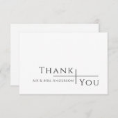 Moderne eenvoudige zwarte bruiloft - Hartelijk dan Bedankkaart (Voorkant / Achterkant)