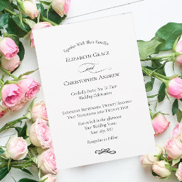 Moderne, eenvoudige zwarte bruiloft kaart