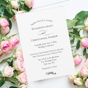 Moderne, eenvoudige zwarte bruiloft kaart