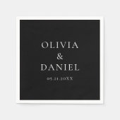 Moderne, eenvoudige zwarte bruiloft servet (Voorkant)