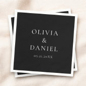 Moderne, eenvoudige zwarte bruiloft servet