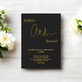 Moderne Eenvoudige Zwarte En Gouden Elegante Chic  Kaart