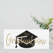 Moderne eenvoudige zwarte en goudkleurendag kaart (Staand voorkant)