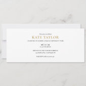 Moderne eenvoudige zwarte en goudkleurendag kaart (Achterkant)