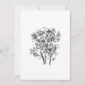 Moderne Eenvoudige Zwarte en Witte Bloem 60e Verja Kaart (Achterkant)