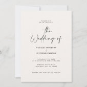 Moderne, eenvoudige zwarte en witte bruiloft save the date (Voorkant)