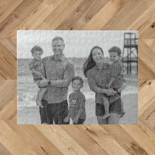 Moderne Eenvoudige Zwarte en Witte Foto  Legpuzzel