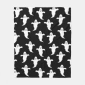 Moderne Eenvoudige Zwarte en Witte Geesten Hallowe Fleece Deken (Voorkant)