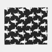 Moderne Eenvoudige Zwarte en Witte Geesten Hallowe Fleece Deken (Voorkant (Horizontaal))