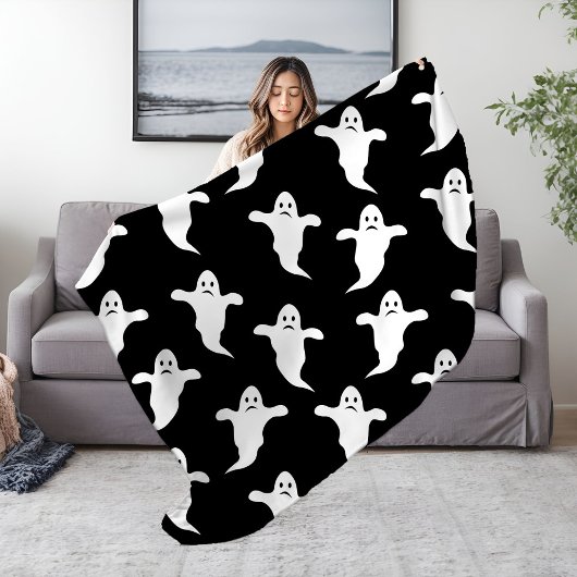 Moderne Eenvoudige Zwarte en Witte Geesten Hallowe Fleece Deken