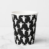 Moderne Eenvoudige Zwarte en Witte Geesten Hallowe Papieren Bekers (Achterkant)