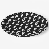 Moderne Eenvoudige Zwarte en Witte Geesten Hallowe Papieren Bordje (Gekanteld)