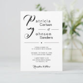 Moderne, eenvoudige zwarte en witte kalligrafie br kaart (Staand voorkant)