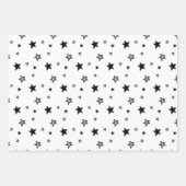 Moderne eenvoudige zwarte en witte kerst inpakpapier vel (Voorkant 3)