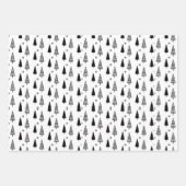 Moderne eenvoudige zwarte en witte kerst inpakpapier vel (Voorkant)