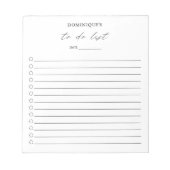 Moderne eenvoudige zwarte en witte legant om lijst notitieblok (Voorkant)