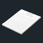 Moderne eenvoudige zwarte en witte lijst van peulv notitieblok<br><div class="desc">Moderne zwarte en witte notitieblok met een eenvoudige lay-out met " kruidenierslijst " in een elegante en schitterende kalligrafie samen met jouw naam en een controlelijst.</div>