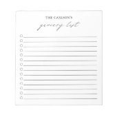 Moderne eenvoudige zwarte en witte lijst van peulv notitieblok (Voorkant)