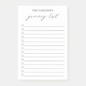 Moderne eenvoudige zwarte en witte lijst van peulv post-it® notes (Voorkant)