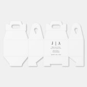 Moderne eenvoudige zwarte en witte monogram bruilo bedankdoosjes (Ongevouwen)