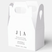 Moderne eenvoudige zwarte en witte monogram bruilo bedankdoosjes (Open)