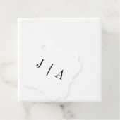 Moderne eenvoudige zwarte en witte monogram bruilo bedankjes labels (In situ)