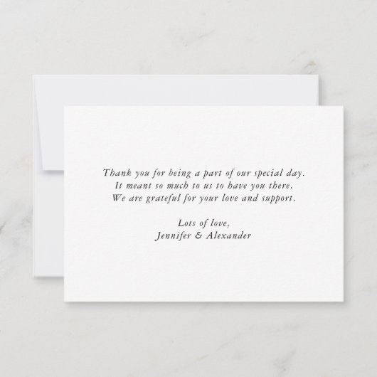 Moderne eenvoudige zwarte en witte monogram bruilo bedankkaart (Achterkant)