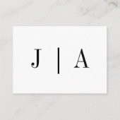 Moderne eenvoudige zwarte en witte monogram bruilo informatiekaartje (Achterkant)