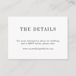 Moderne eenvoudige zwarte en witte monogram bruilo informatiekaartje