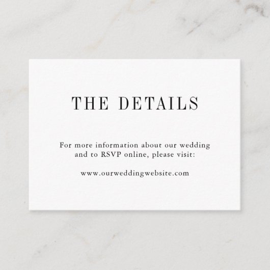 Moderne eenvoudige zwarte en witte monogram bruilo informatiekaartje (Voorkant)