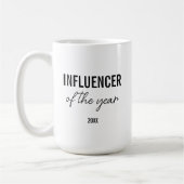 Moderne Eenvoudige Zwarte en Witte Script Influenc Koffiemok (Links)